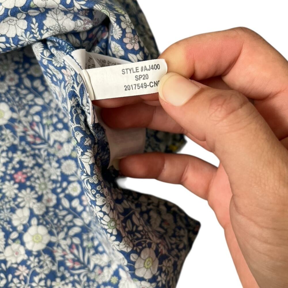 J. Crew Scalloped Cotton Poplin Blouse Shirt Mixed Liberty Prints Floral Medium - Picture 9 of 12